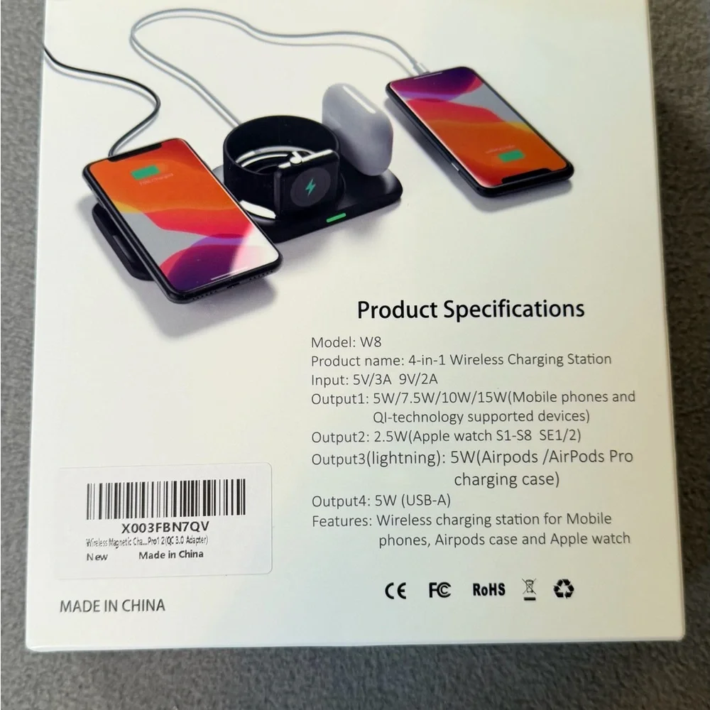 4-in-1- Wireless Mag Safe Charging Station- Travel/Home NEW Sealed